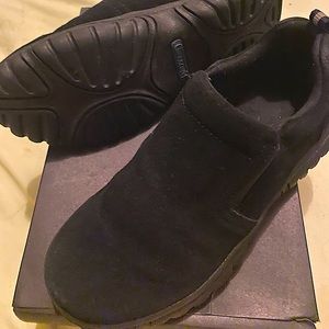 Black all weather suade shoes